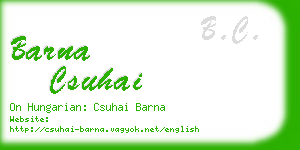 barna csuhai business card